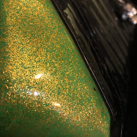 Lux De Ville Black and Green Glitter Purse - Picture 4 of 6